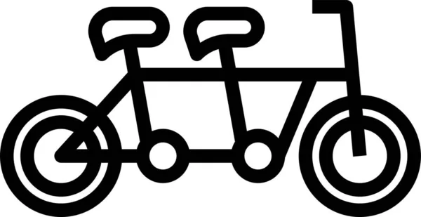Cyclisme Tandem Icône Sport — Image vectorielle