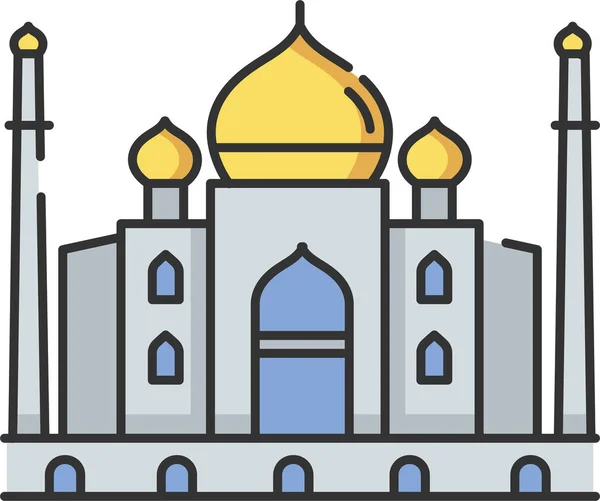 Taj Mahal Icono Cultura India — Vector de stock