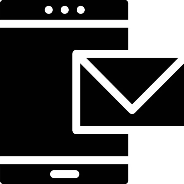 Boîte Réception Message Icône Dans Style Solide — Image vectorielle