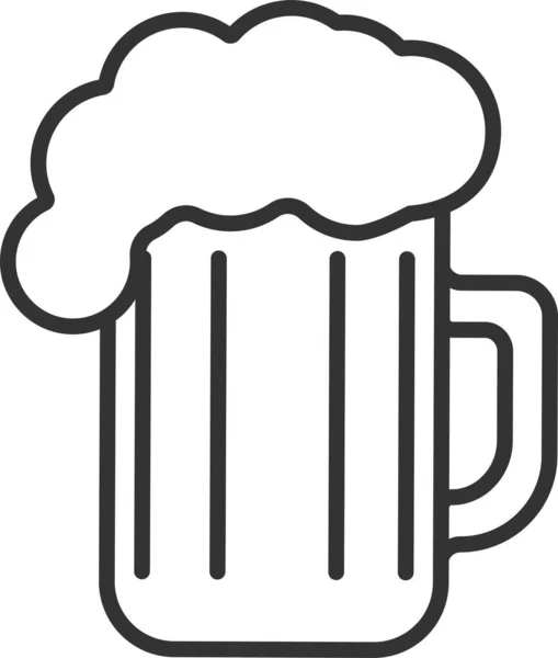 Alkohol Bierkrug Ikone Umrissen — Stockvektor