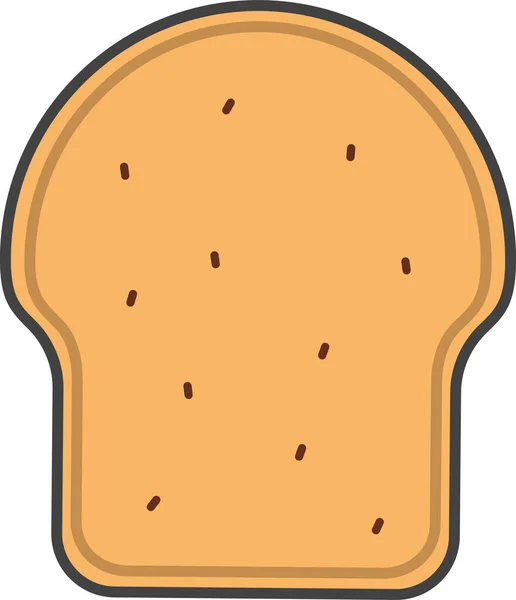 Brot Sandwich Scheiben Symbol Stil Gefüllter Umrisse — Stockvektor