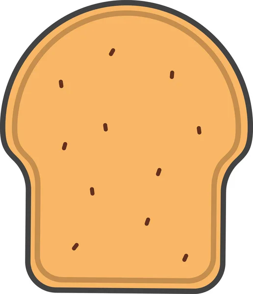 Icono Rebanada Sándwich Pan Estilo Contorno Lleno — Vector de stock