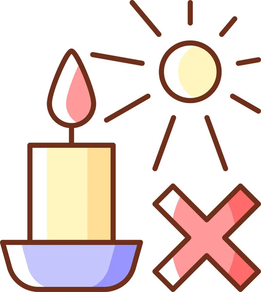 Candle Protection Sunlight Icon — Stock Vector