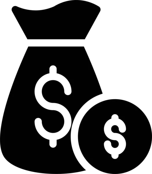 Bag Δολάριο Εικονίδιο Χρηματοδότησης Στερεό Στυλ — Διανυσματικό Αρχείο