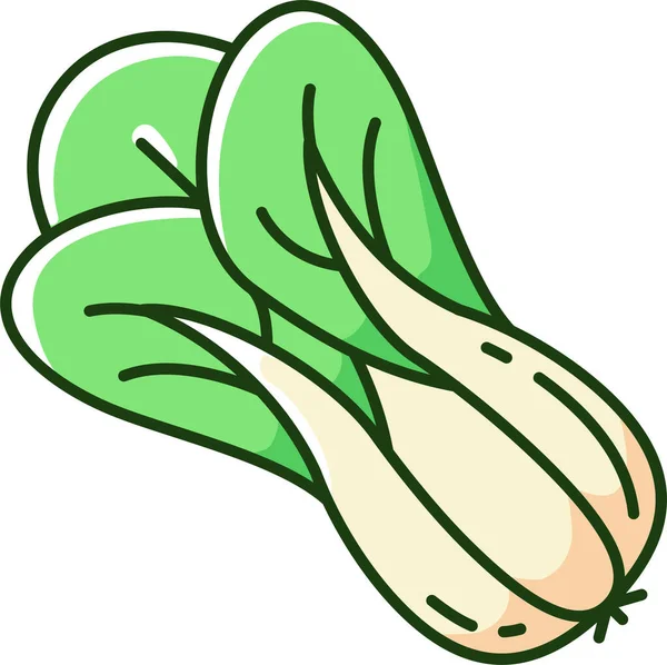 Bok Choy Vegetable Cabbage Icon — Stock Vector