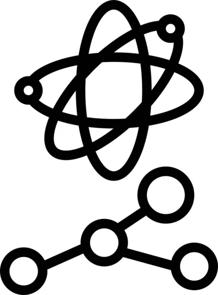 原子教育电子图标的轮廓风格 — 图库矢量图片
