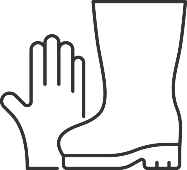 Εργασία Προστασία Γάντια Μπότες Εικονίδιο Στυλ Περίγραμμα — Διανυσματικό Αρχείο