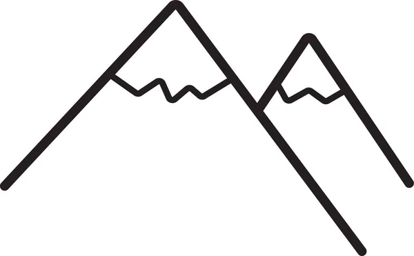 Alpinisme Wandelen Heuvel Pictogram Omtrek Stijl — Stockvector