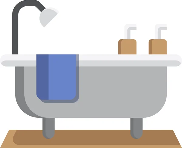 Banyo Küveti Mobilya Simgesi — Stok Vektör