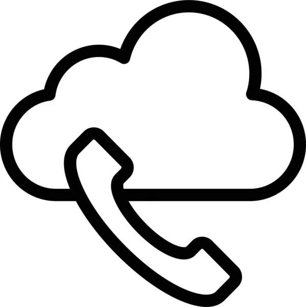 Llamar Icono Comunicación Nube Estilo Esquema — Archivo Imágenes Vectoriales