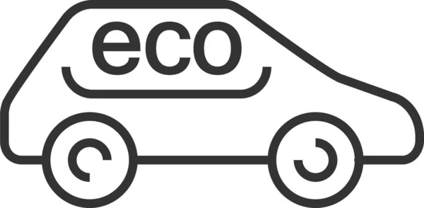 Auto Auto Bio Auto Pictogram Grote Lijnen Stijl — Stockvector