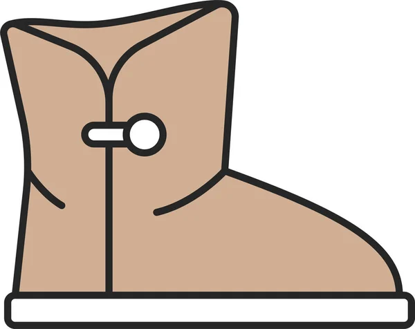 Иконка Обуви Сапог Стиле Заполненной Очертания — стоковый вектор