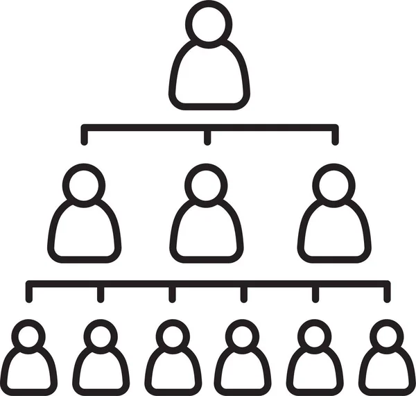 Jerarquía Icono Gestión Liderazgo Estilo Esquema — Archivo Imágenes Vectoriales