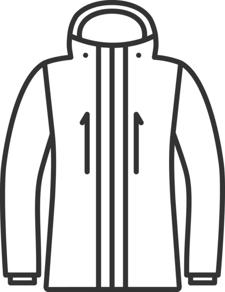 Chaqueta Esquí Ropa Esquí Icono Estilo Del Esquema — Vector de stock