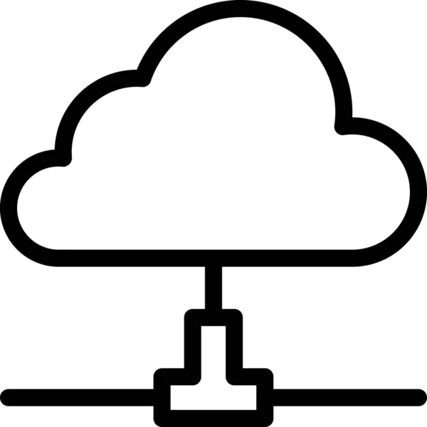 Εικονίδιο Διακομιστή Βάσης Δεδομένων Cloud Στυλ Περίγραμμα — Διανυσματικό Αρχείο