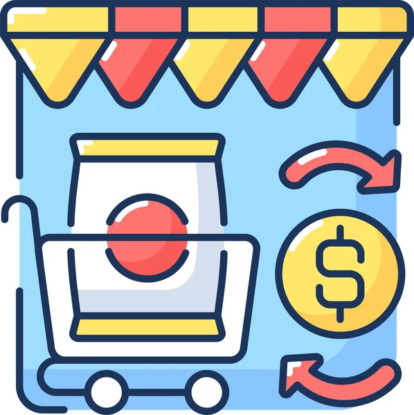 Shopping Goods Supermarket Entrepreneur Icon Filled Outline Style — Stock Vector