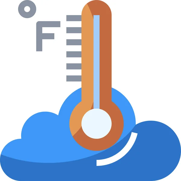 Oblačno Fahrenheit Meteorologie Ikona Plochém Stylu — Stockový vektor