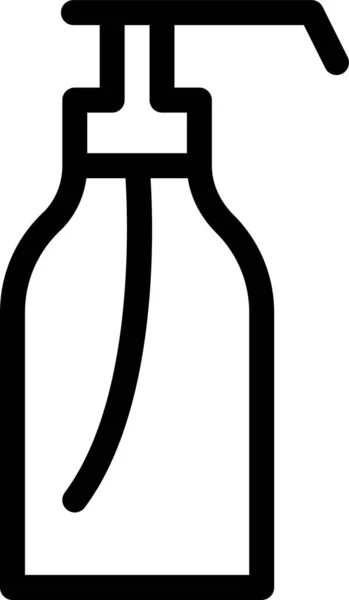 Icono Del Cuidado Mano Botella Estilo Esquema — Archivo Imágenes Vectoriales