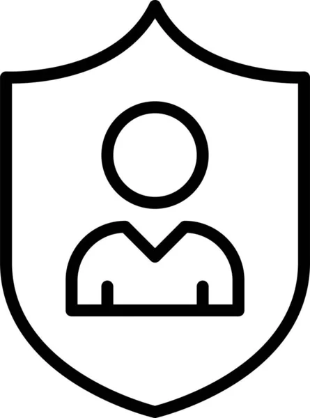 Ícone Usuário Proteção Segura — Vetor de Stock