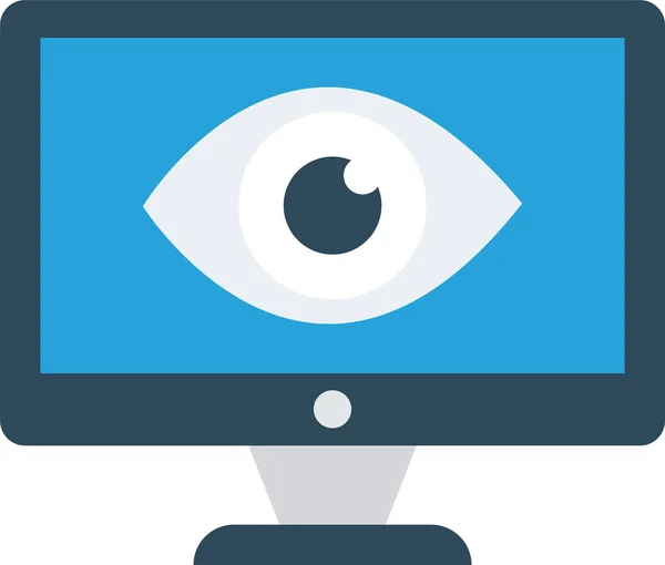 Ikona Monitoru Očí Plochém Stylu — Stockový vektor