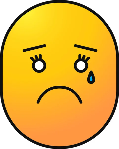 Chorando Emoji Ícone Emoticon Estilo Esboço Preenchido — Vetor de Stock
