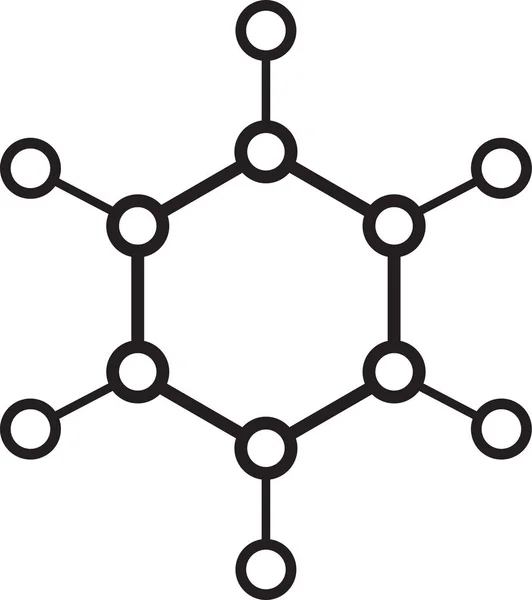 苯环苯分子式图标的轮廓风格 — 图库矢量图片