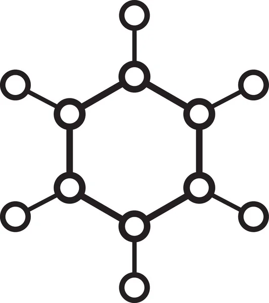 Icono Fórmula Benceno Anillo Benceno Estilo Esquema — Archivo Imágenes Vectoriales