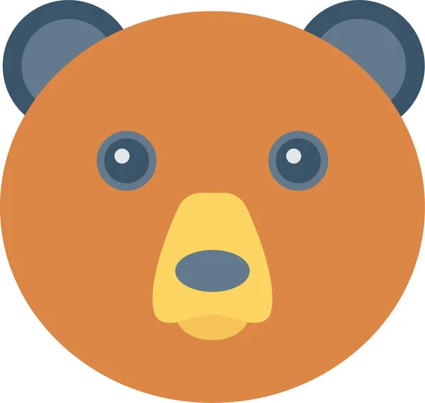 Urso Animal Ícone Floresta Estilo Plano — Vetor de Stock
