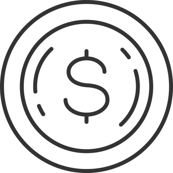 Myntsymbol För Penny Dollar — Stock vektor
