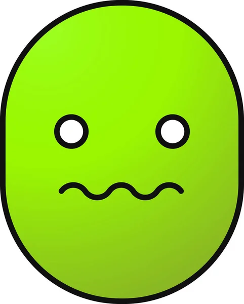 Emoticono Emoji Confundido Icono Estilo Contorno Lleno — Archivo Imágenes Vectoriales