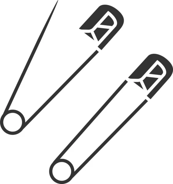 ソリッドスタイルの針ピン安全アイコン — ストックベクタ