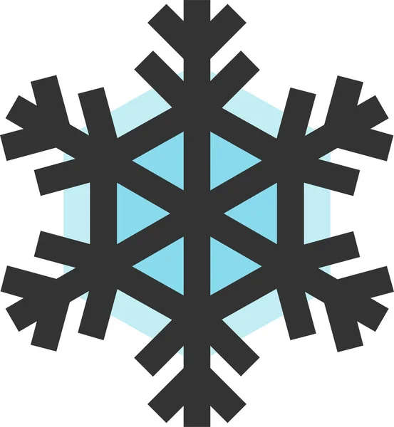 Sneeuwvlok Weer Pictogram Gevulde Outline Stijl — Stockvector