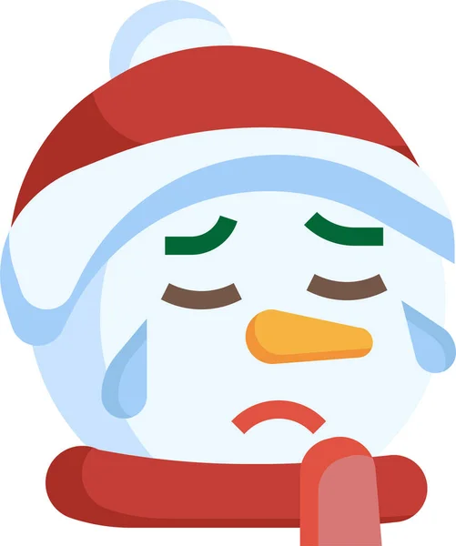 Snowman Sad Face Icon Christmas Category — Stock Vector