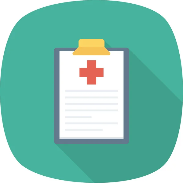Clipboard Document Hospital Icon Flat Style — Stock Vector