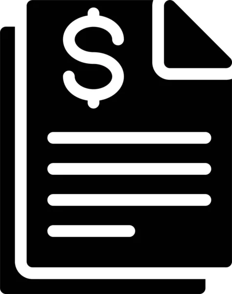 Bill Document Bestanden Pictogram Solide Stijl — Stockvector