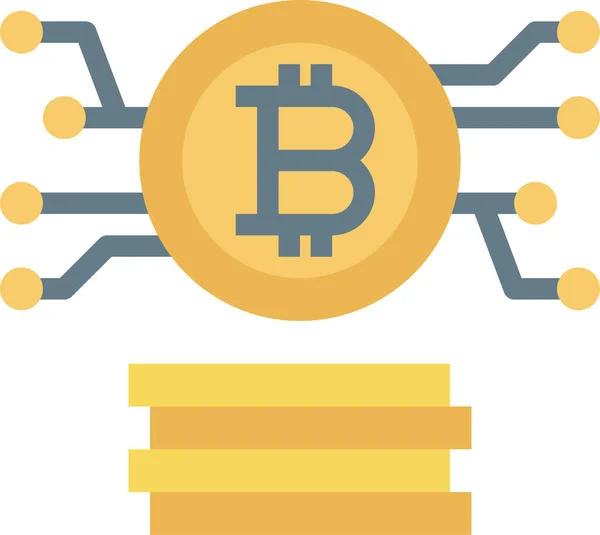 Ícone Dinheiro Negócios Bitcoin Estilo Plano — Vetor de Stock