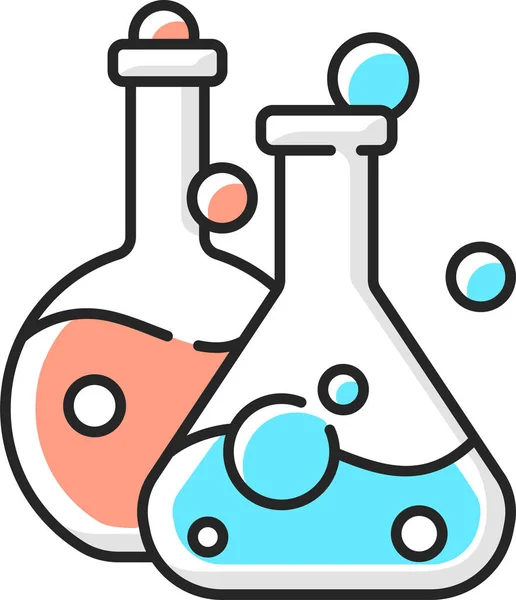 Chemisch Onderzoek Bekerglas Laboratorium Icoon Gevulde Outline Stijl — Stockvector