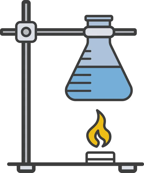 Siedebrenner Chemikalien Symbol Ausgefülltem Outline Stil — Stockvektor