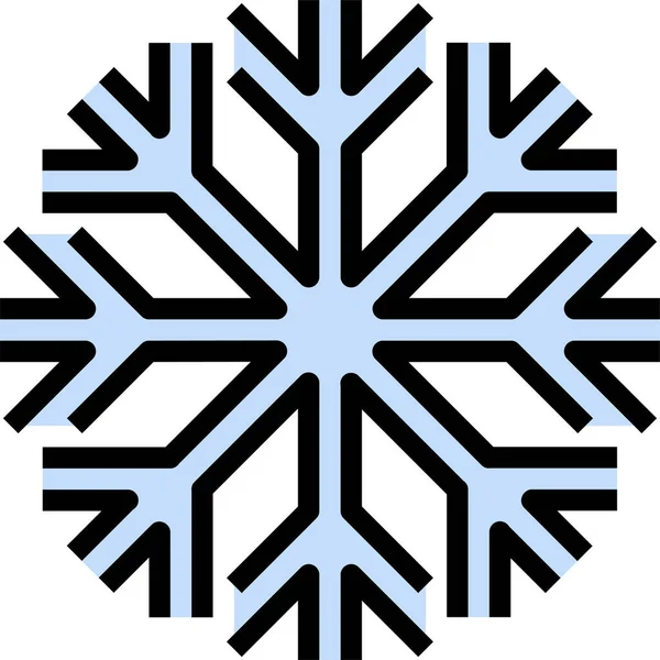 Χριστούγεννα Κρύο Παγετός Εικονίδιο Στυλ Γεμάτο Περίγραμμα — Διανυσματικό Αρχείο