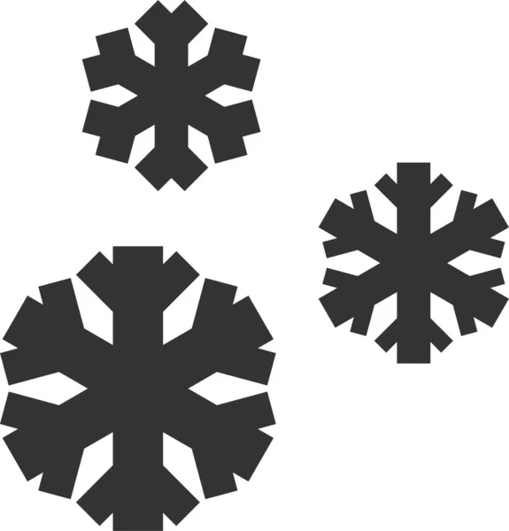 Schneeflocken Wetter Ikone Soliden Stil — Stockvektor