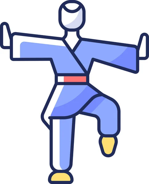 Kungfu Chinesische Ikone Der Kampfkunst Umrissenen Stil — Stockvektor