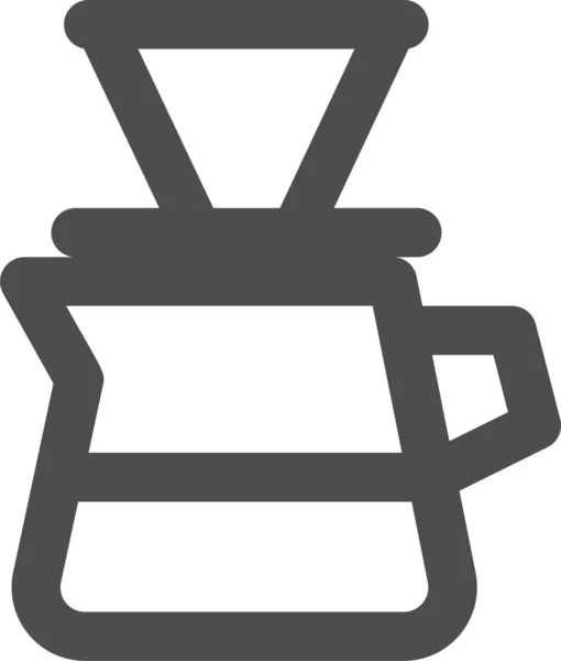 Druppelaar Koffie Druppelaar Koffiezetapparaat Pictogram Omtrek Stijl — Stockvector