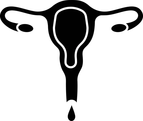 Petevezeték Női Menstruációs Vérzés Ikon Szilárd Stílusban — Stock Vector