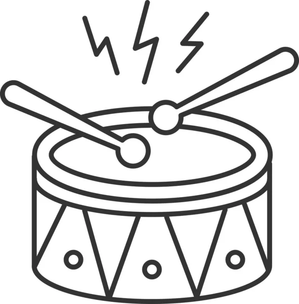 Truminstrument Musikalisk Ikon Konturstil — Stock vektor