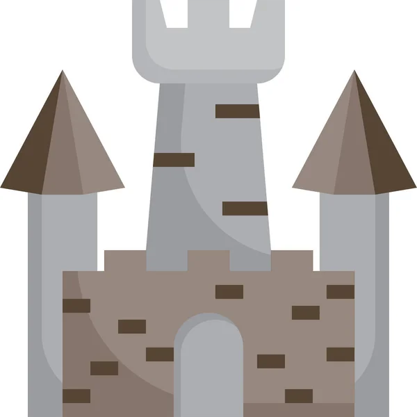 Castelo História Ícone Medieval —  Vetores de Stock