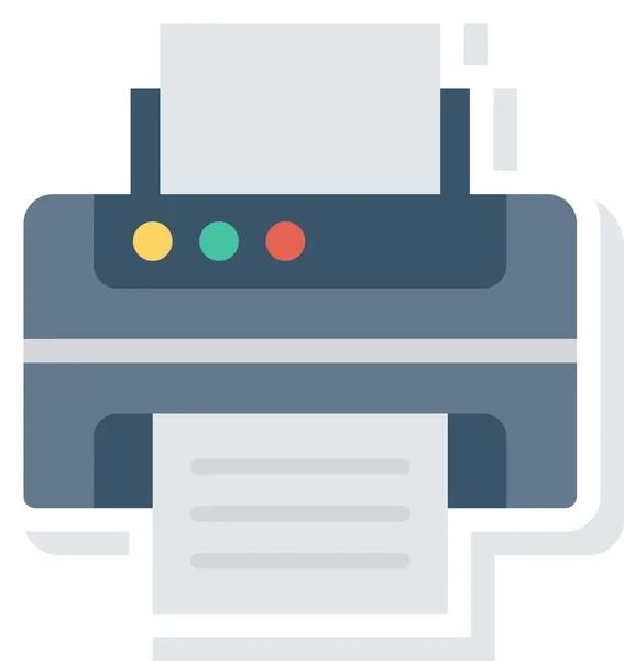 Faxpapier Drucksymbol Flachen Stil — Stockvektor