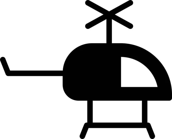 Hélicoptère Vol Hélicoptère Icône Dans Style Solide — Image vectorielle