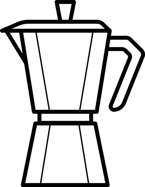 咖啡咖啡机提取图标的轮廓风格 — 图库矢量图片