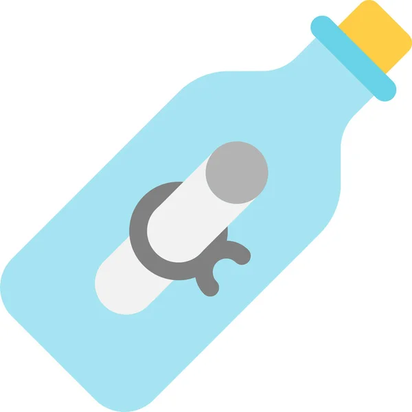 Bottle Message Message Bottle Icon Flat Style — Stock Vector