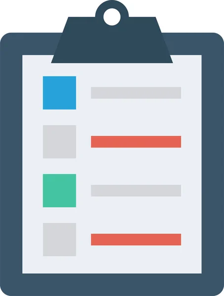 Checkliste Zwischenablage Dokument Symbol Flachen Stil — Stockvektor